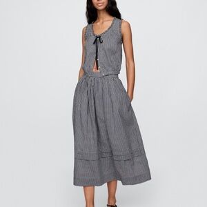 NWT Gap x Doen Black and White Gingham skirt